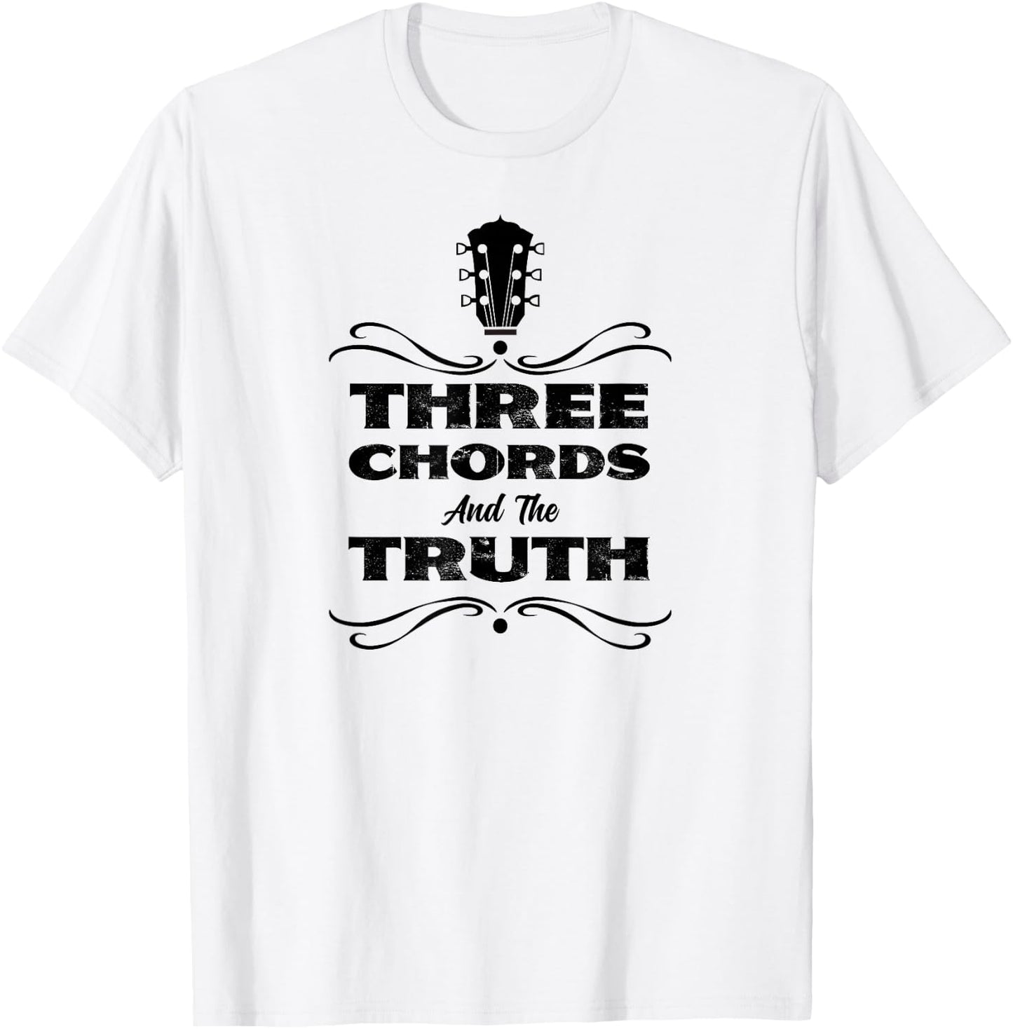 Three Chords &The Truth Country Folk Music Acoustic Guitar T-Shirt - T-Shirt | White