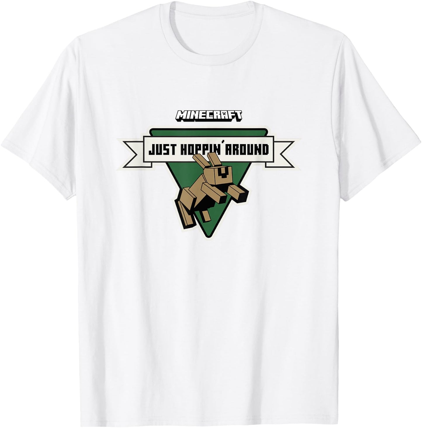 Minecraft Just Hoppin' Around Cute Bunny Logo T-Shirt - T-Shirt | White