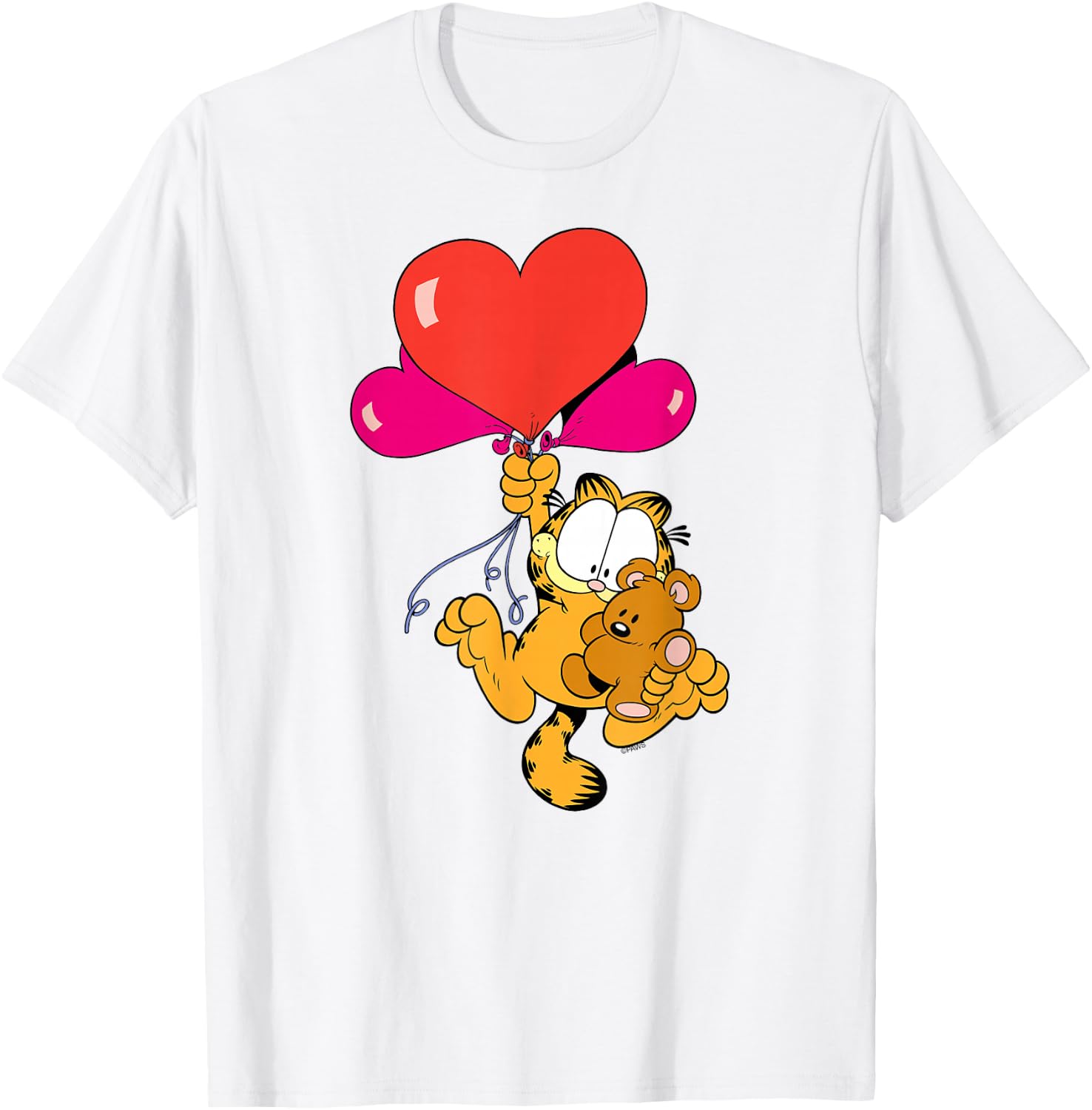Garfield Heart Balloons with Pooky Valentine's Day Cat T-Shirt - T-Shirt | White