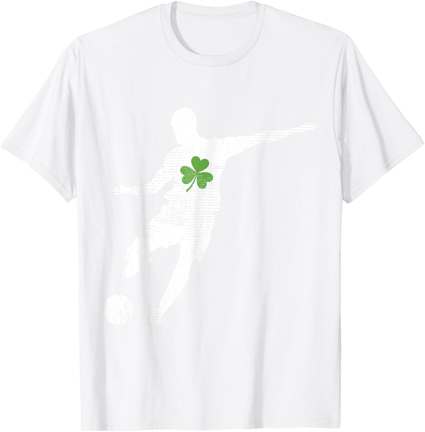 Soccer Lovers Green Shamrock Leaf St Patricks Day T-Shirt - T-Shirt | White