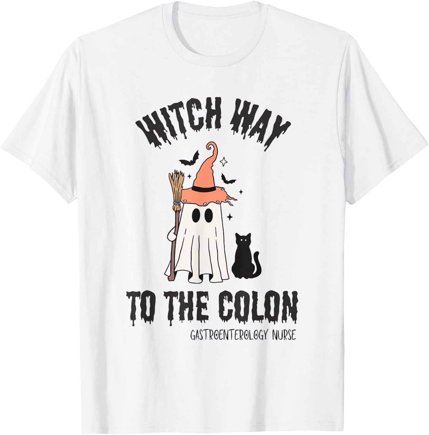 Endo Nurse Halloween Gastrointestinal Nurse Ghost Endoscopy T-Shirt - T-Shirt | White