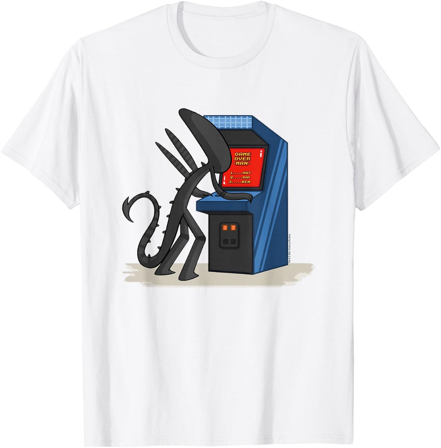 Aliens Cute Animated Xen Game Over Man Big Chest Poster T-Shirt - T-Shirt | White
