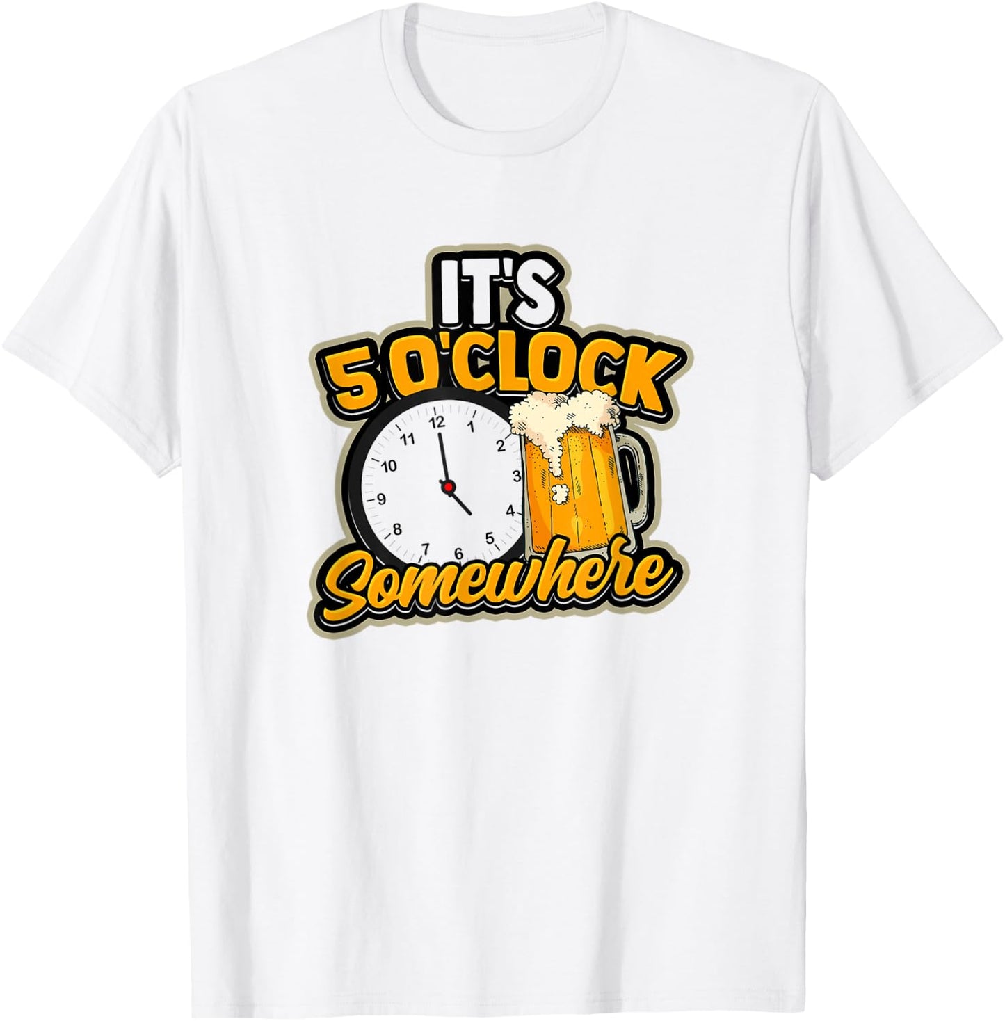 It's 5 O'Clock Somewhere - Vacation and party at a beach Men Women T-Shirt - T-Shirt | White