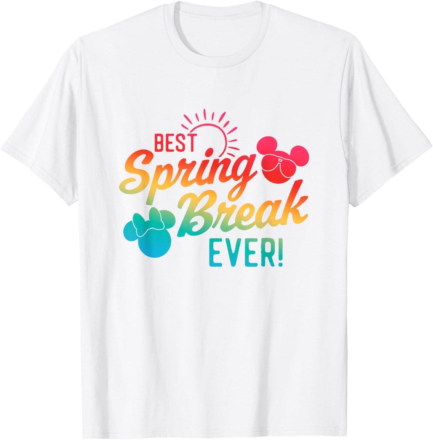 Disney Mickey And Friends Best Spring Break Ever Chest Logo T-Shirt - T-Shirt | White
