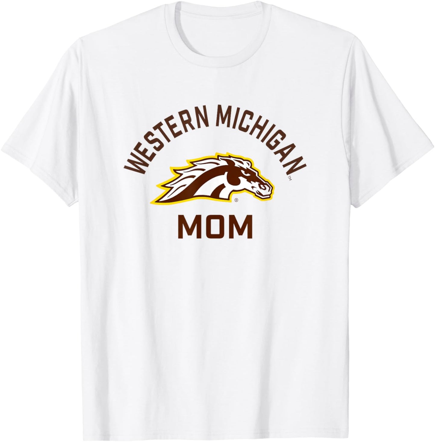 Western Michigan University Broncos Arched Mom T-Shirt - T-Shirt | White