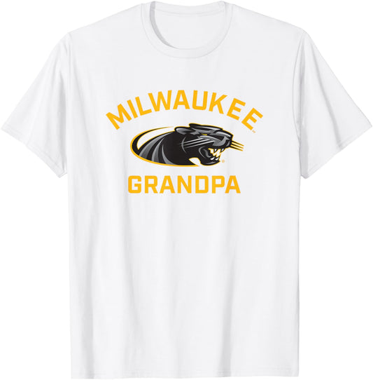 UW Milwaukee Panthers Arched Grandpa T-Shirt - T-Shirt | White