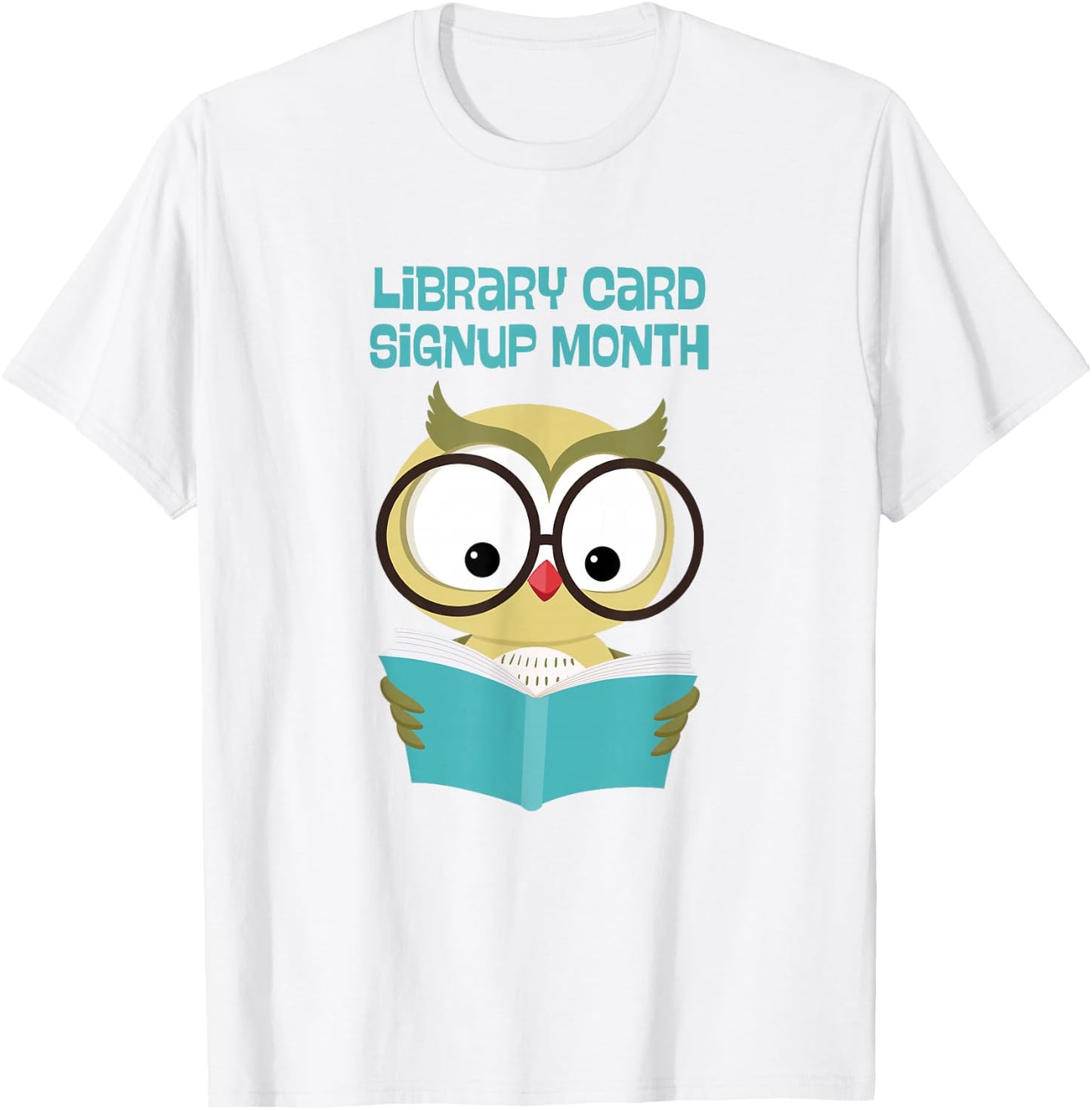 September Library Card Sign Up Month Reading Owl T-Shirt - T-Shirt | White