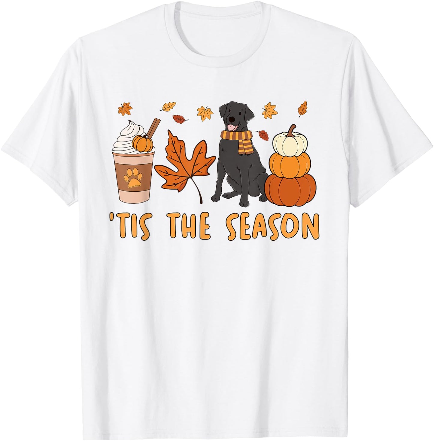 Tis The Season Labrador Retriever Fall Autumn Pumpkin Coffee T-Shirt - T-Shirt | White