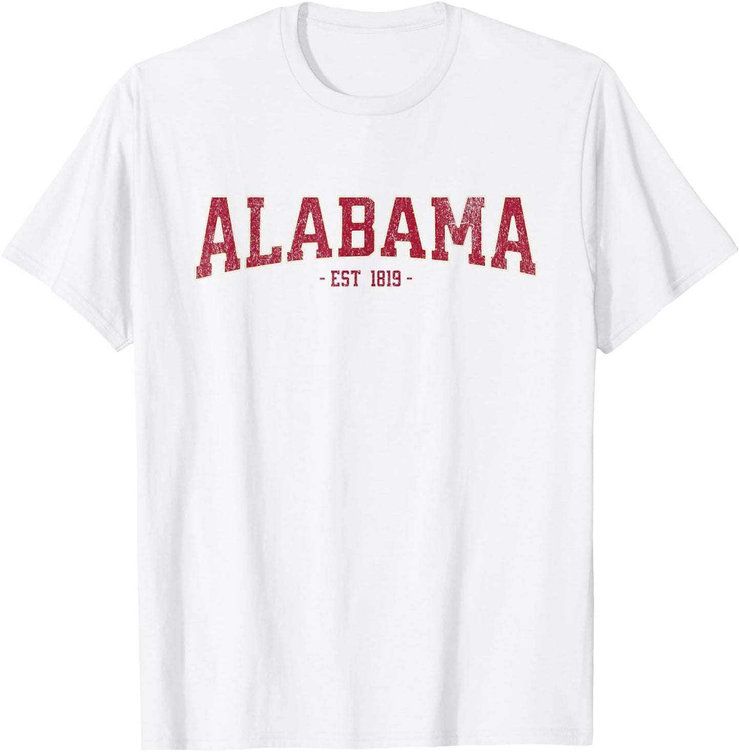 Classic Alabama Retro Varsity Vintage Alabama Distressed T-Shirt - T-Shirt | White