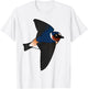 Cute Cartoon Cliff Swallow Flying Birdorable Bird Species T-Shirt - T-Shirt | White