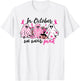 In October We Wear Pink Ghost Breast Cancer Halloween T-Shirt - T-Shirt | White