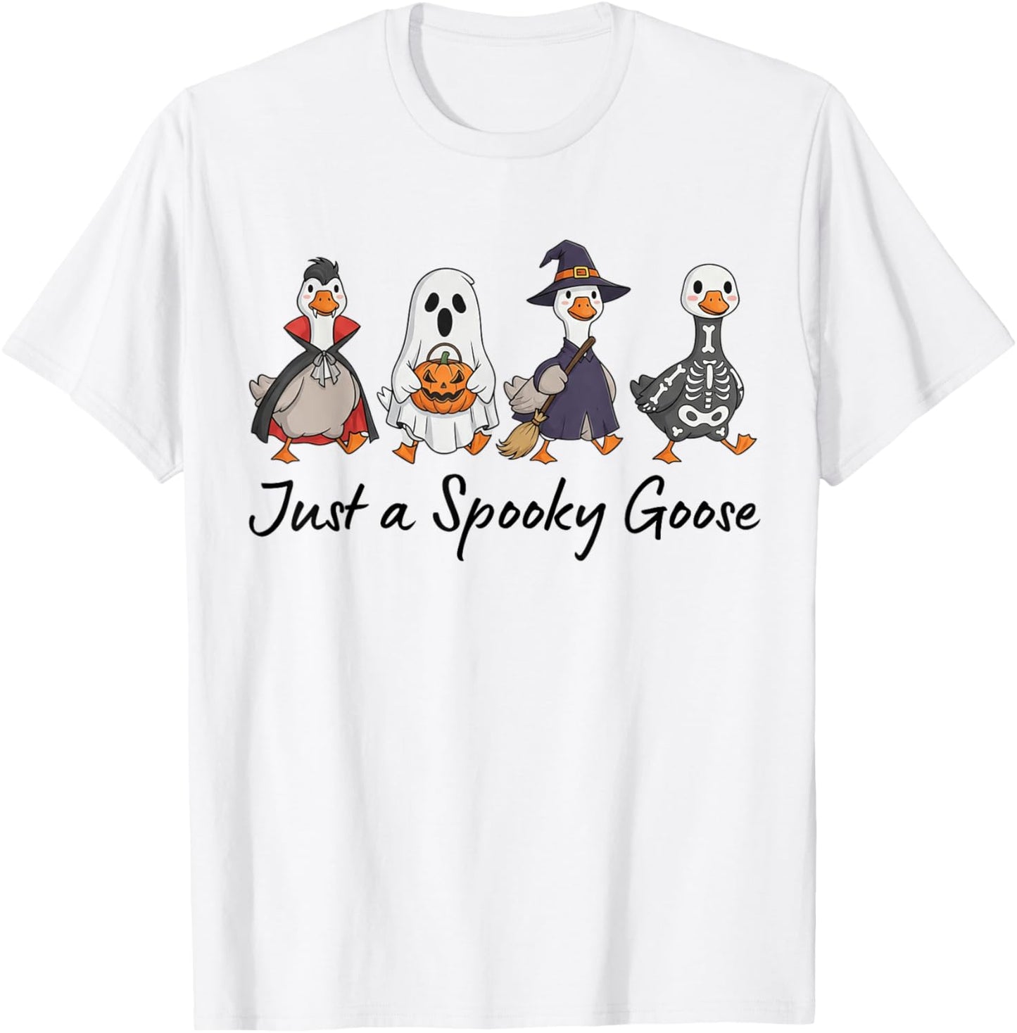 Just a Spooky Goose Halloween Spooky Funny Halloween Costume T-Shirt - T-Shirt | White