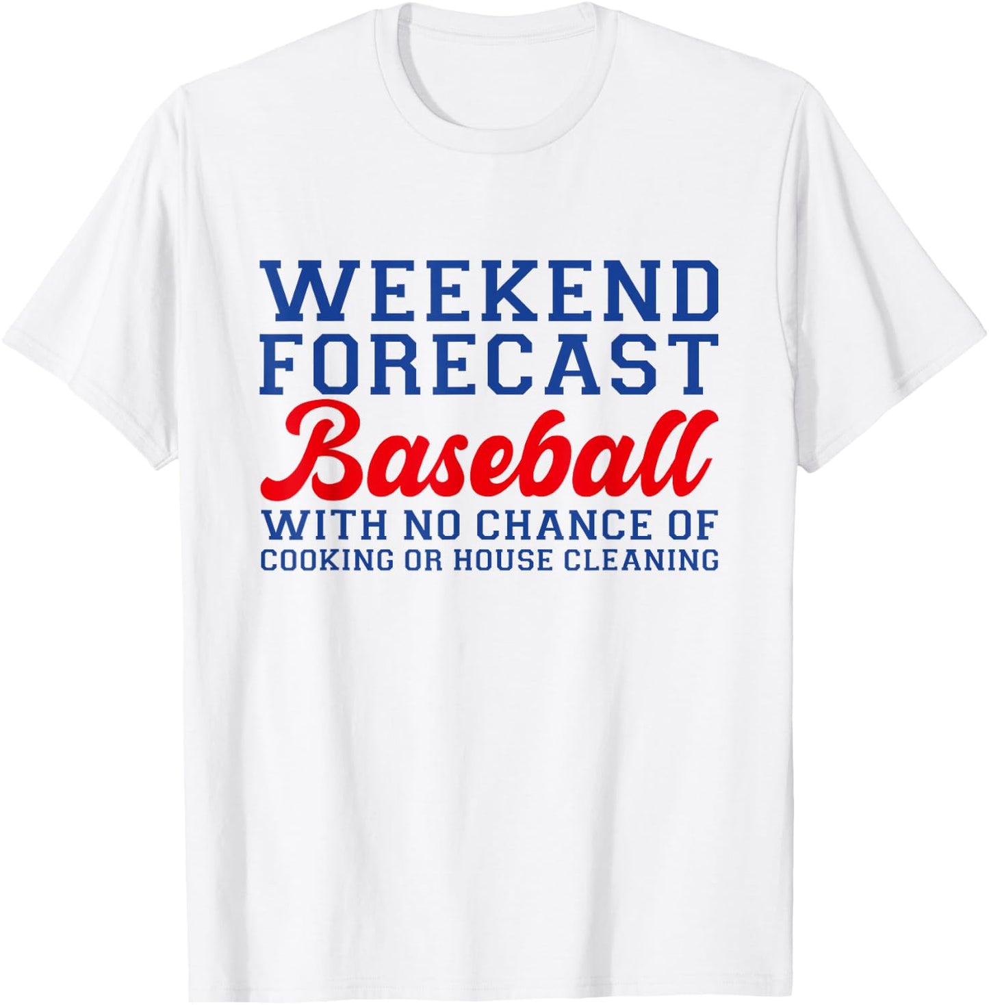 Retro Baseball Mom Mother's Day Weekend Forecast Baseball T-Shirt - T-Shirt | White