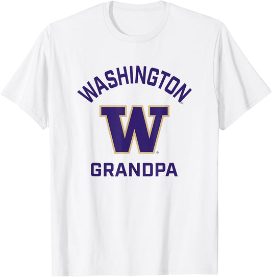 University of Washington Huskies Arched Grandpa T-Shirt - T-Shirt | White