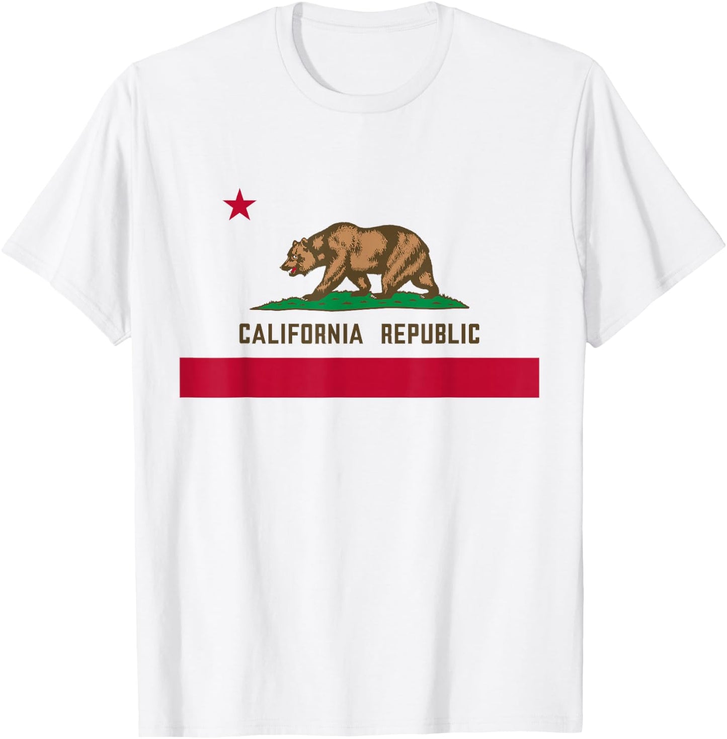 California Republic Flag Patriotic State USA T-Shirt - T-Shirt | White
