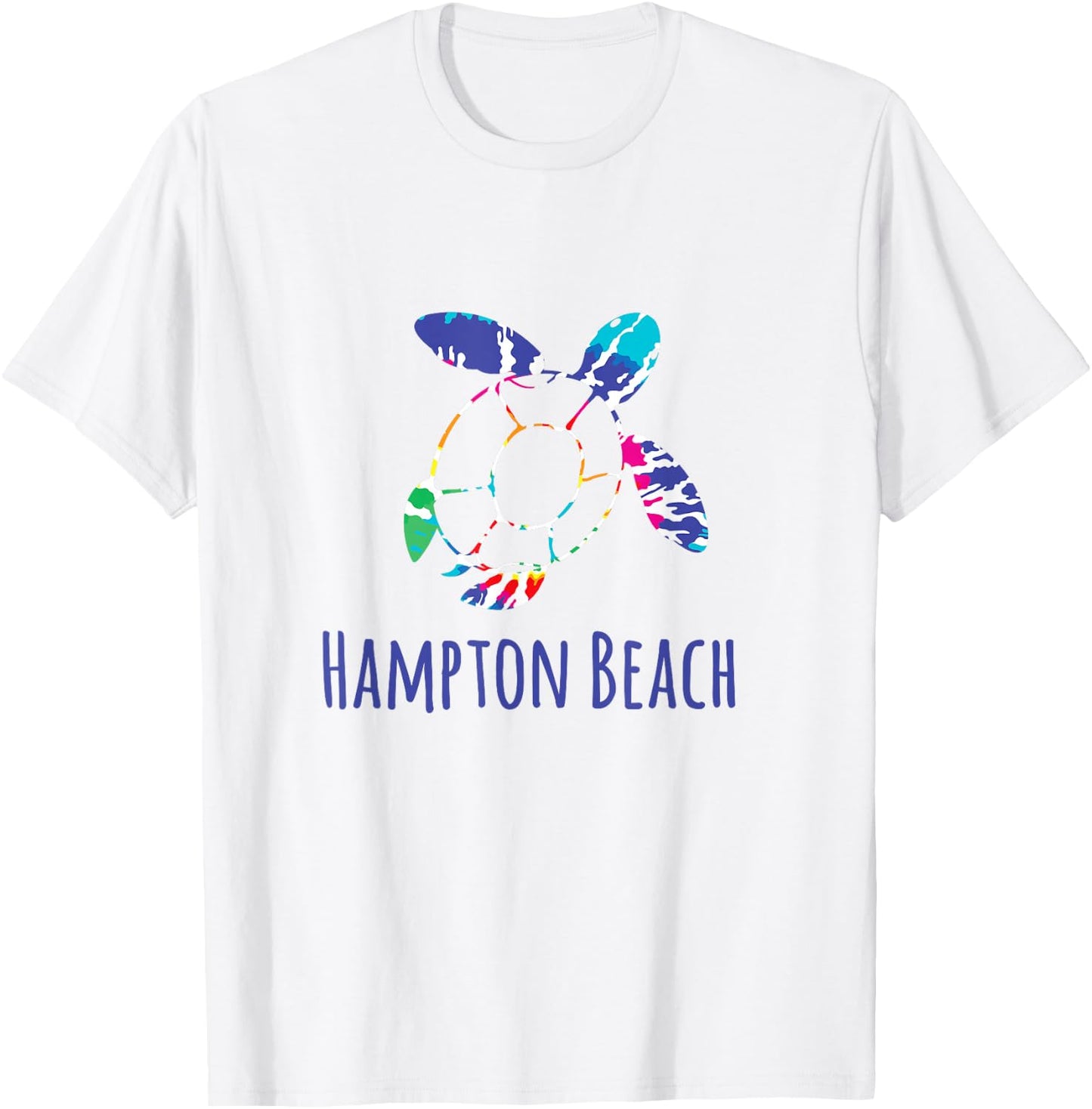 Hampton Beach Tie Dye Nautical Batik Loggerhead Turtle T-Shirt - T-Shirt | White