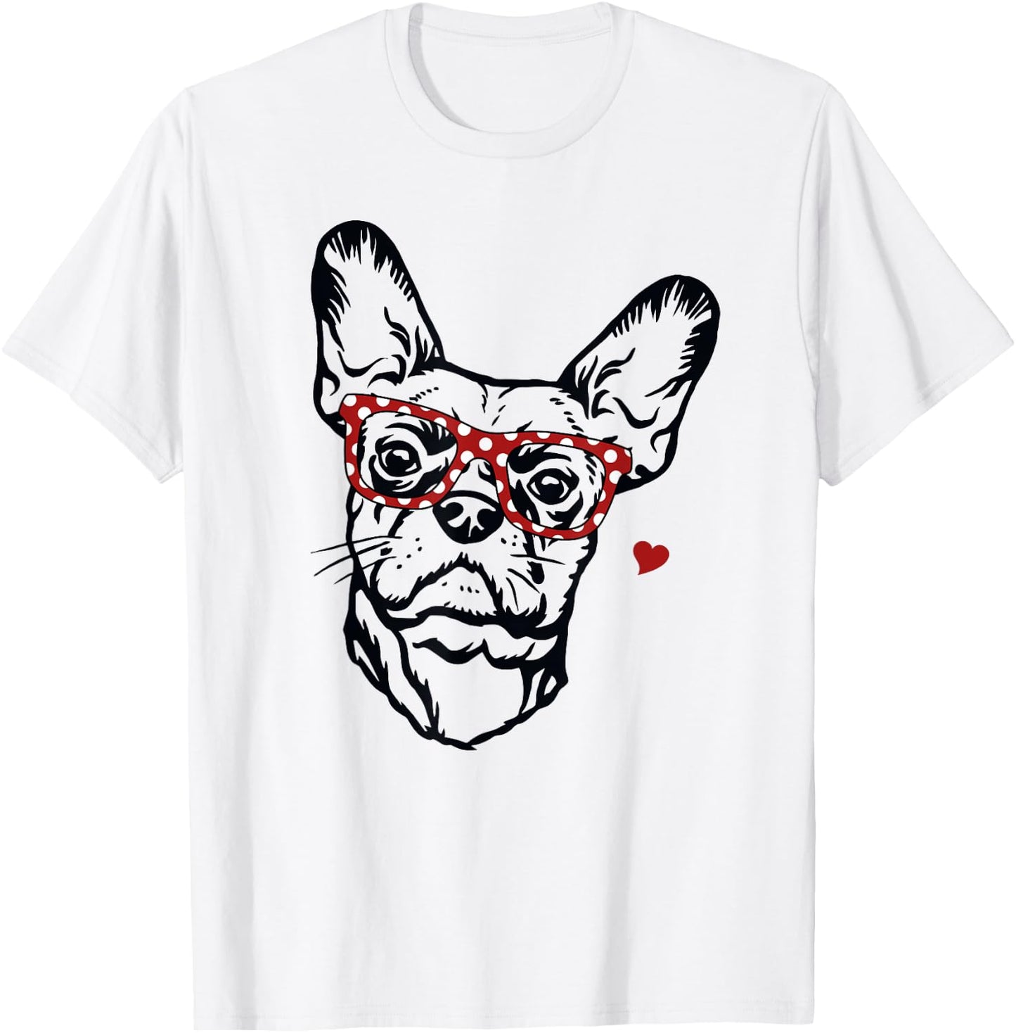 Cute Funny French Bulldog Wearing Glasses Mom Dog Mama Owner T-Shirt - T-Shirt | White