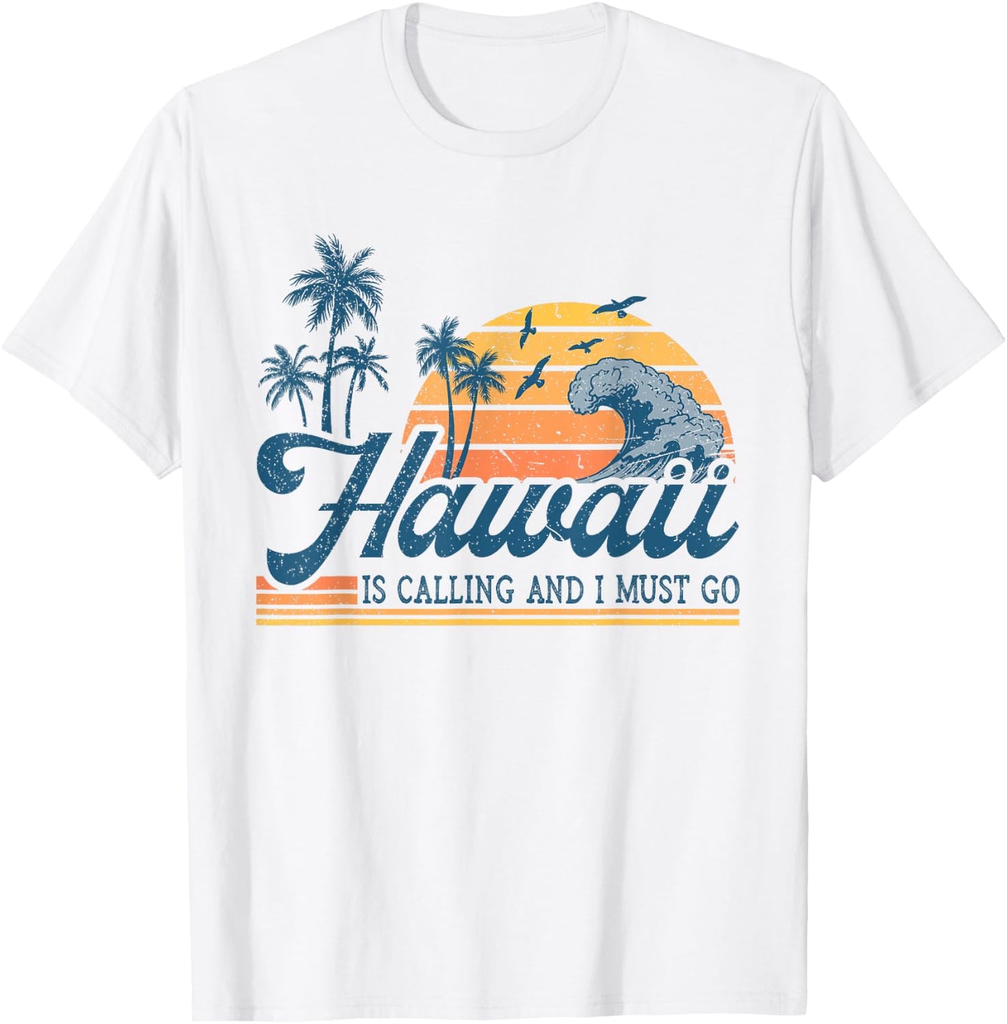 Hawaii Is Calling and I Must Go Funny Summer Vacation Trip T-Shirt - T-Shirt | White