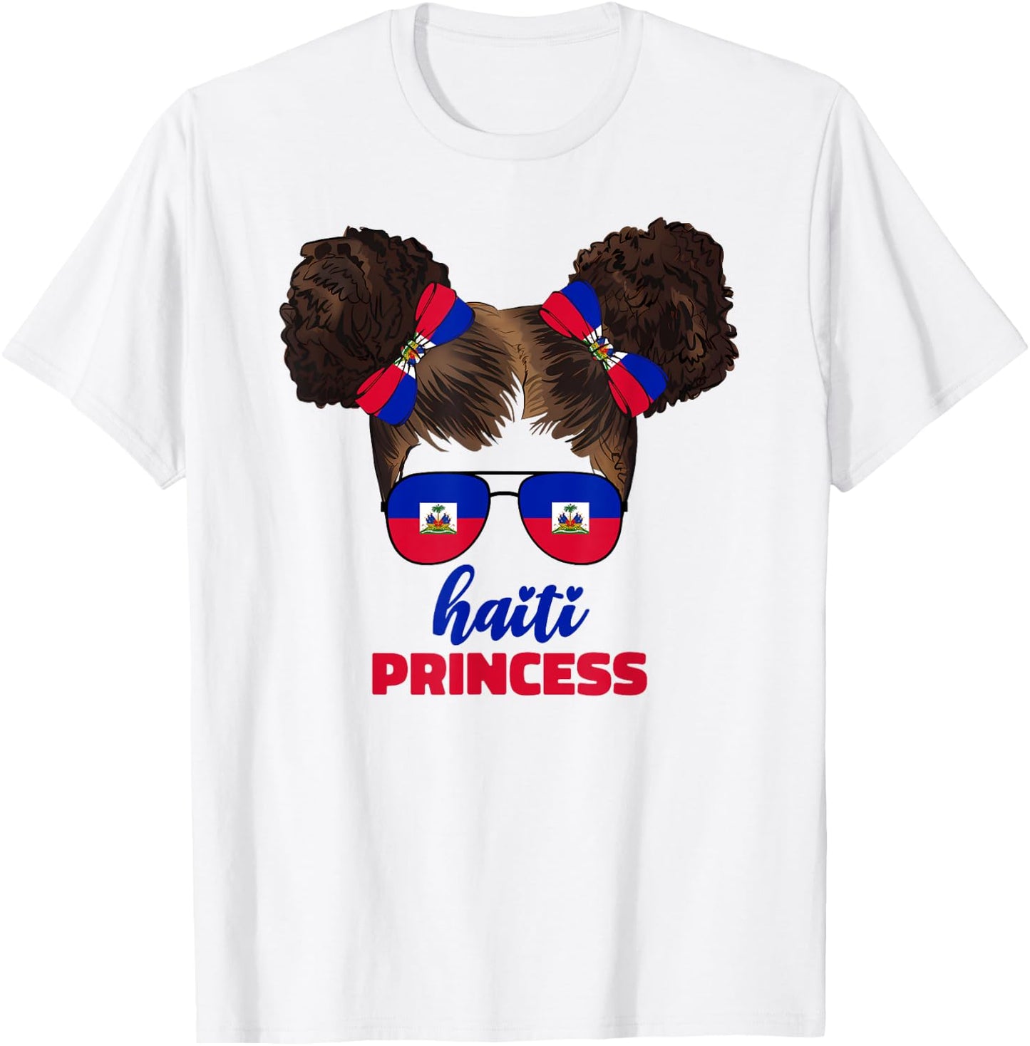 Haitian Princess Kids Youth For Girls Haiti Flag Pride Ayiti T-Shirt - T-Shirt | White