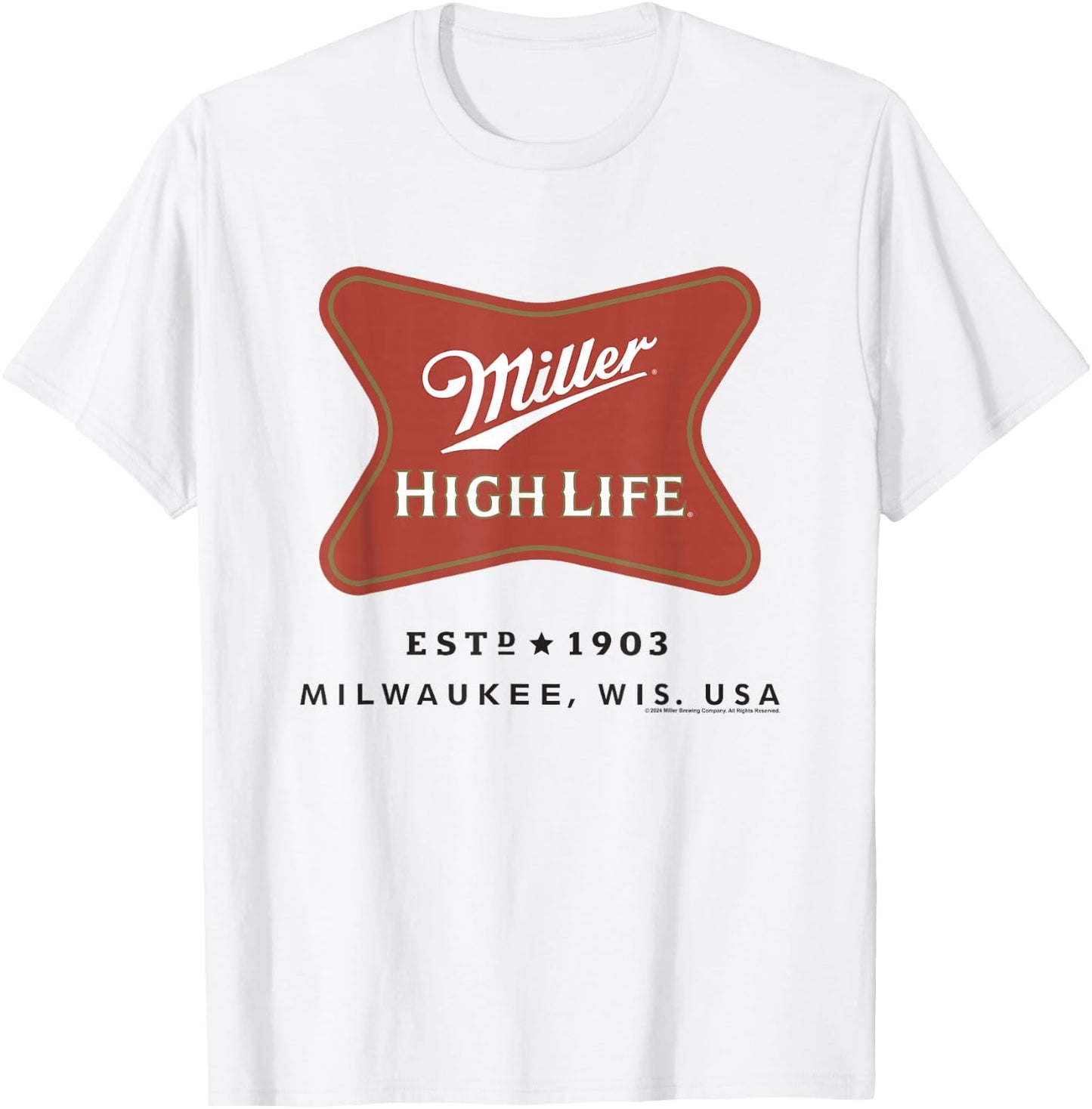 Miller High Life Est. 1903 Milwaukee Wis. USA Vintage T-Shirt - T-Shirt | White