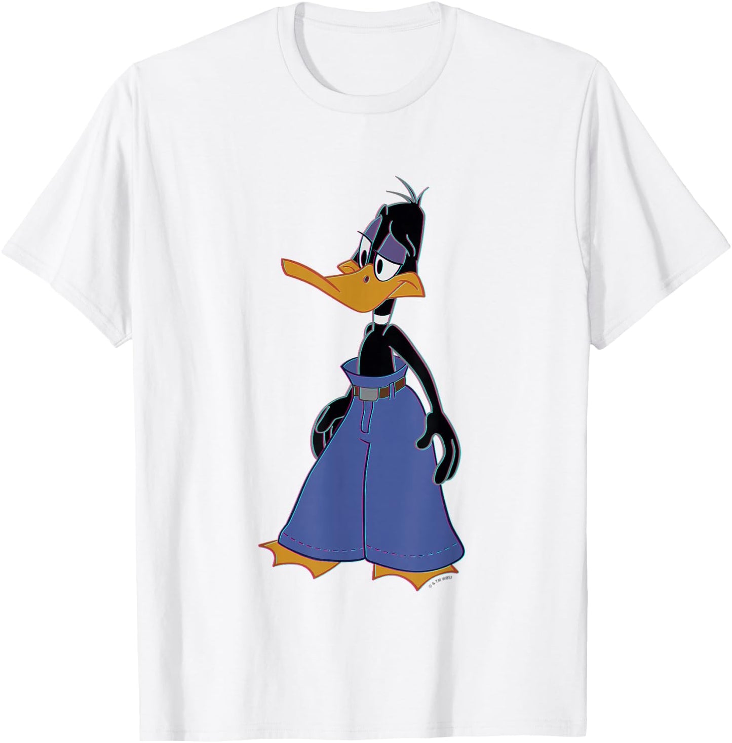 Looney Tunes Daffy Duck Wearing Mall Pants Retro Shot T-Shirt - T-Shirt | White