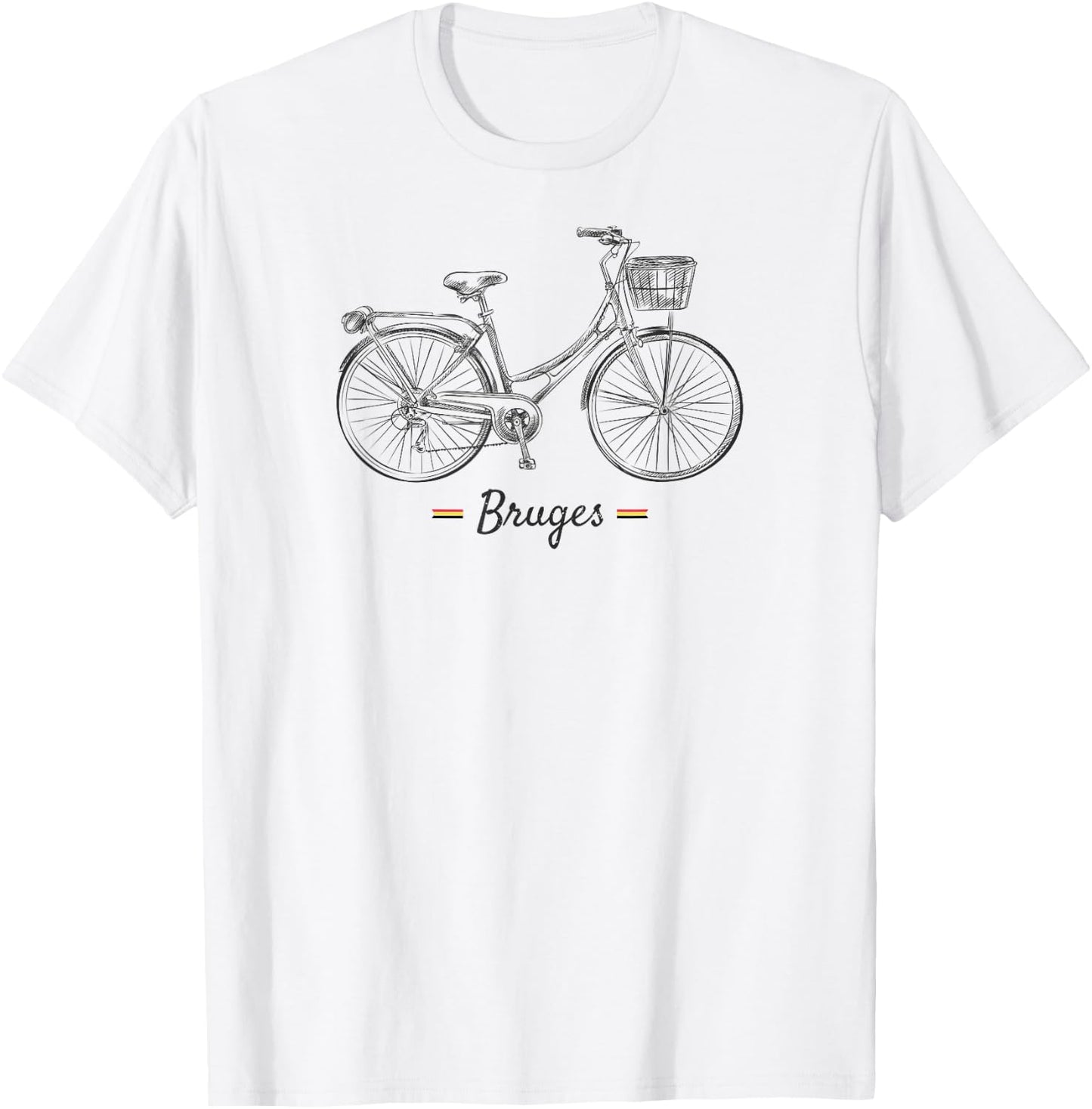 Vintage Bicycle Bruges Belgium | Bike Lover T-Shirt - T-Shirt | White