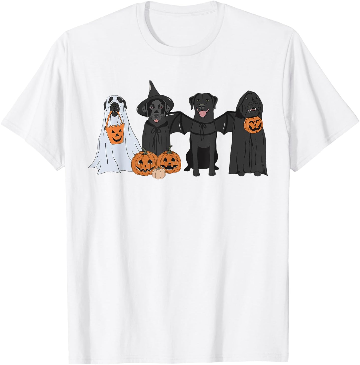 Cute Black Labrador Dog Halloween Pumpkin Labrador Dog Mom Men Women T-Shirt - T-Shirt | White