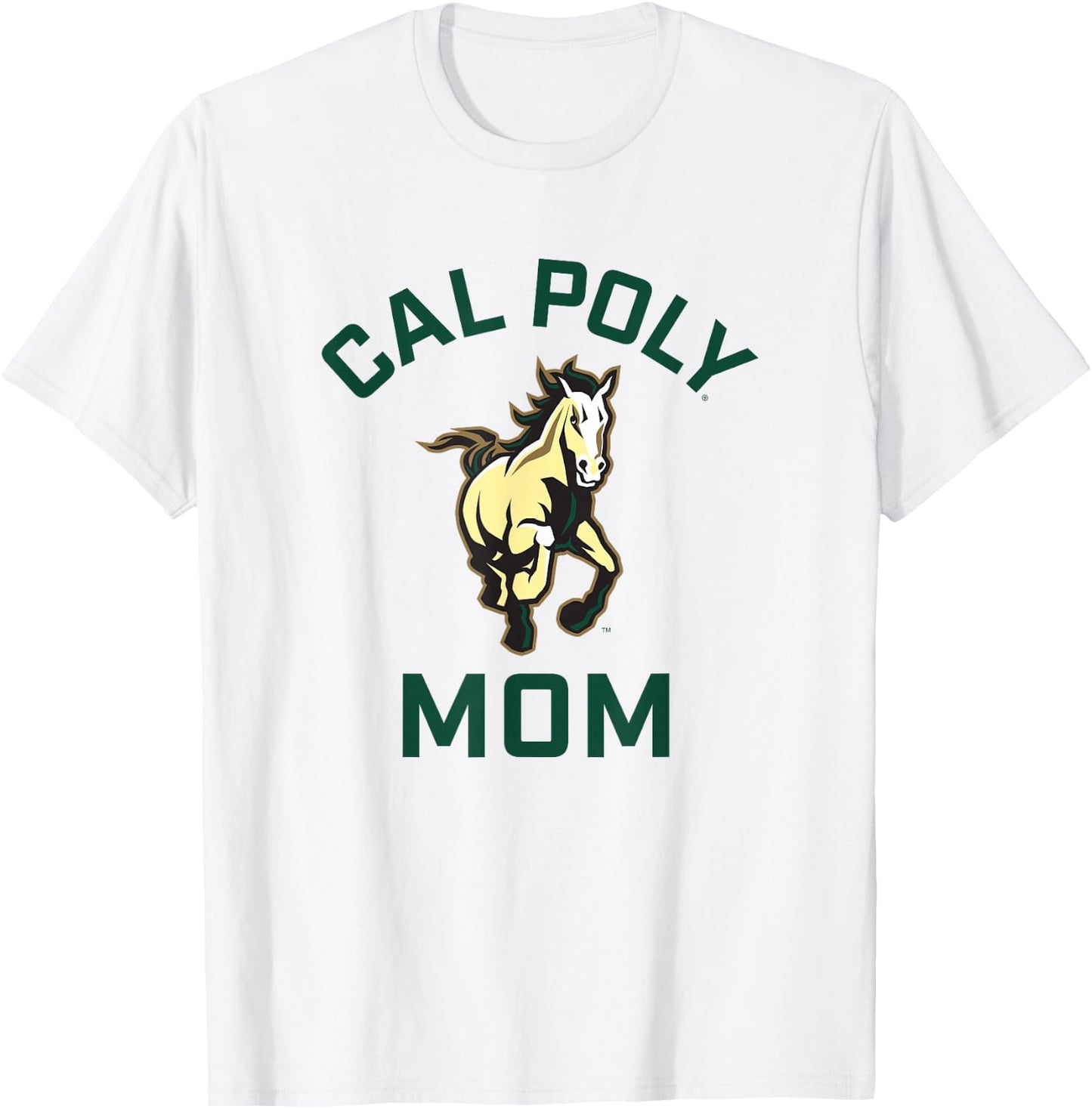 Cal Poly Mustangs Arched Mom T-Shirt - T-Shirt | White