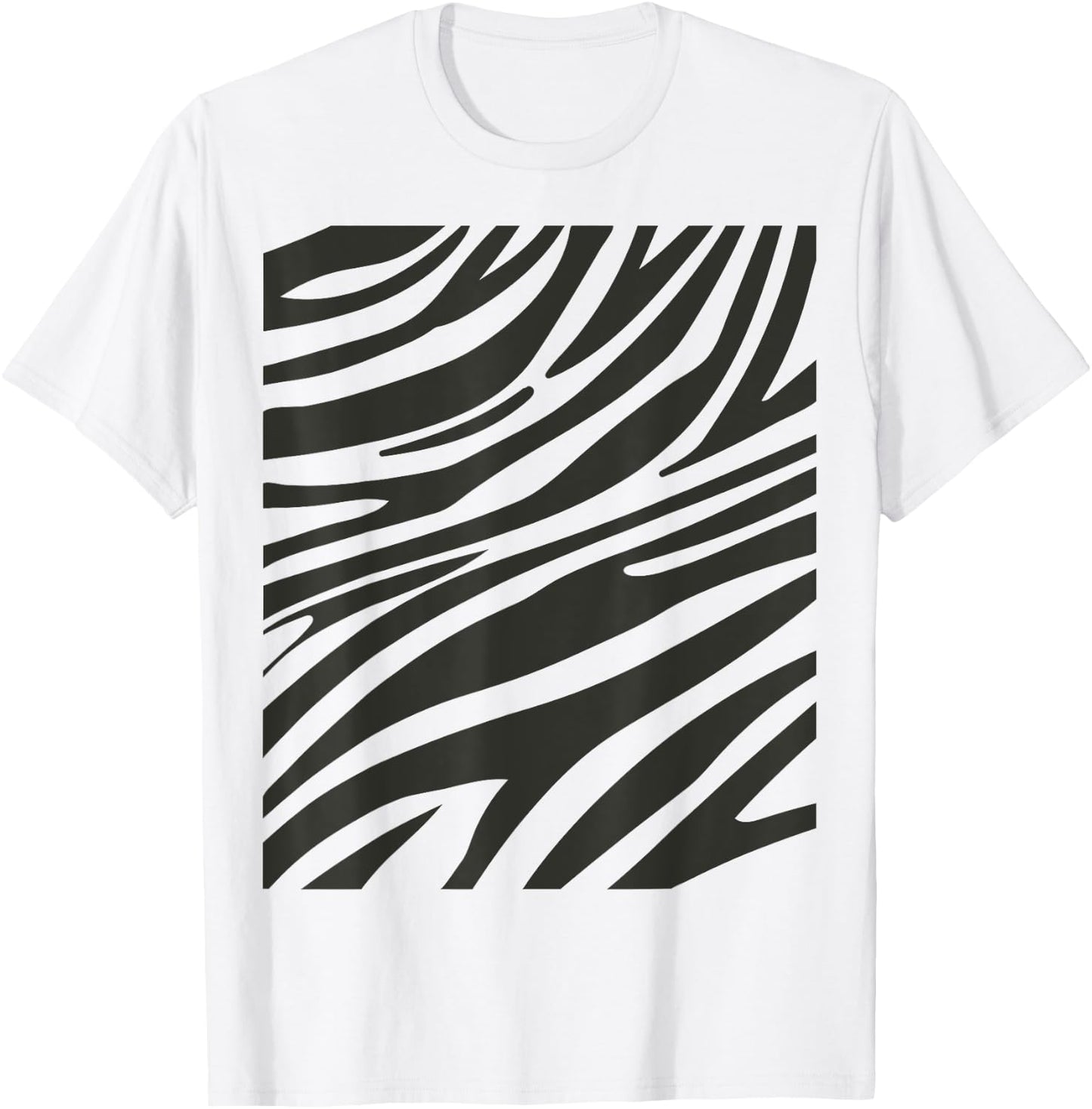 Funny Zebra Print Halloween Striped Animal Easy DIY Costume T-Shirt - T-Shirt | White
