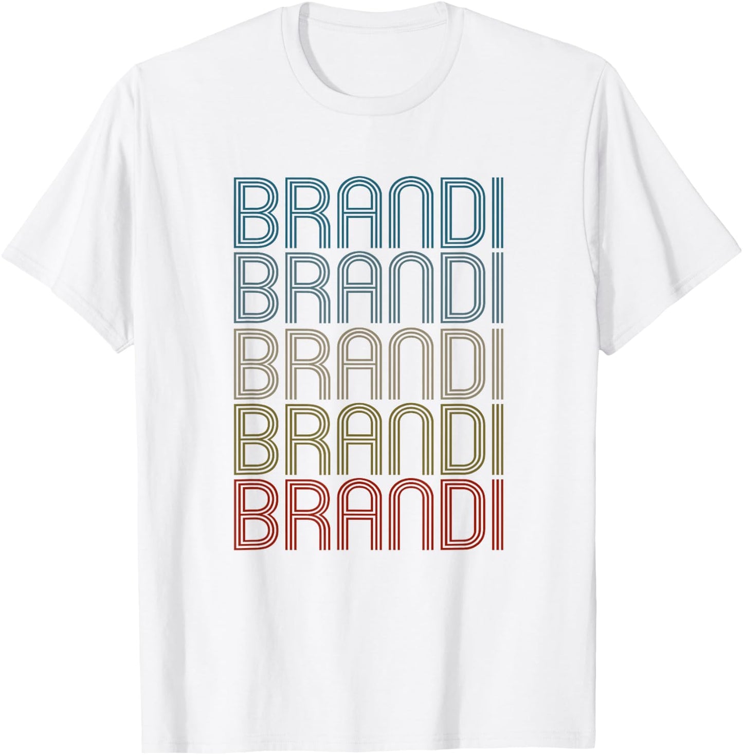 Brandi First Name Vintage Retro T-Shirt - T-Shirt | White