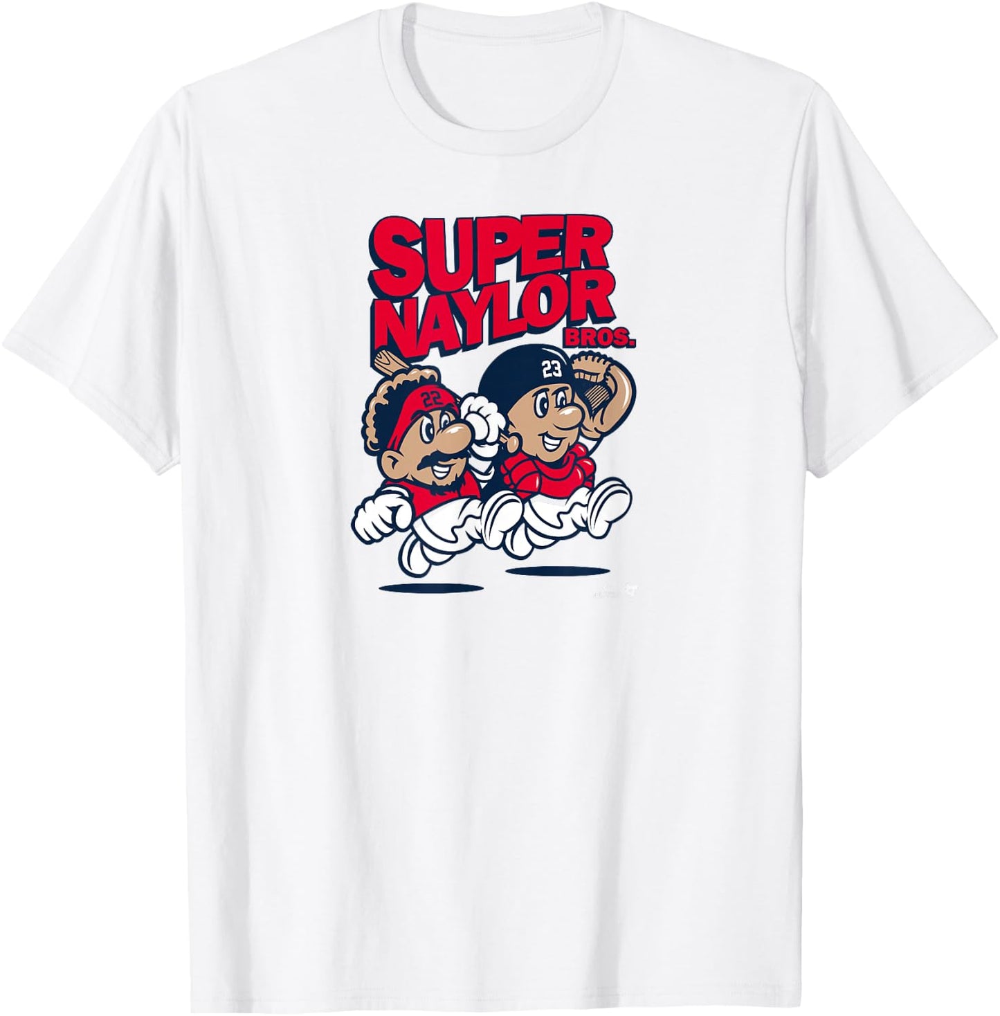 Josh & Bo Naylor - Super Naylor Bros - Cleveland Baseball T-Shirt - T-Shirt | White