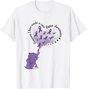 Elephant Someone I Love Needs A Cure Lupus Awareness T-Shirt - T-Shirt | White