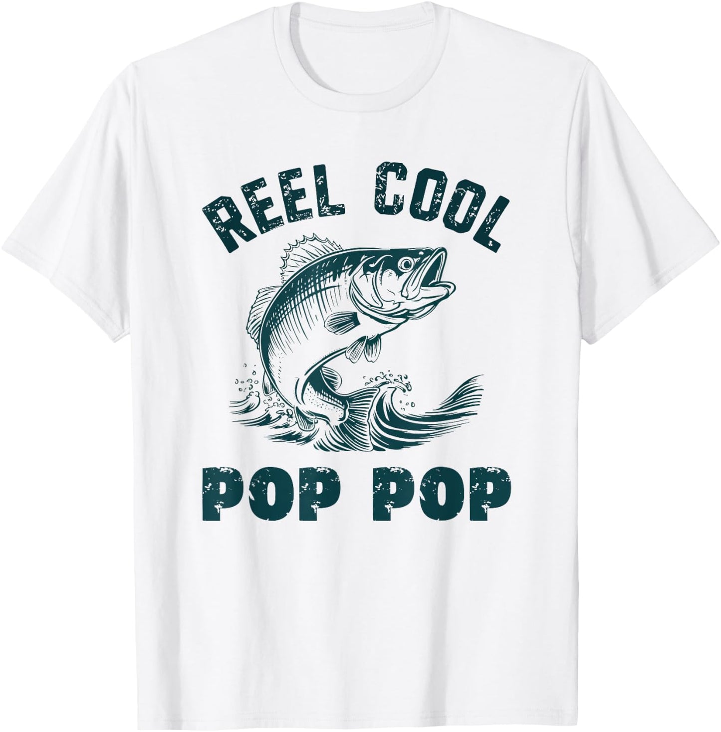 Reel Cool Pop-Pop Fishing Grandpa Vintage Style PopPop T-Shirt - T-Shirt | White