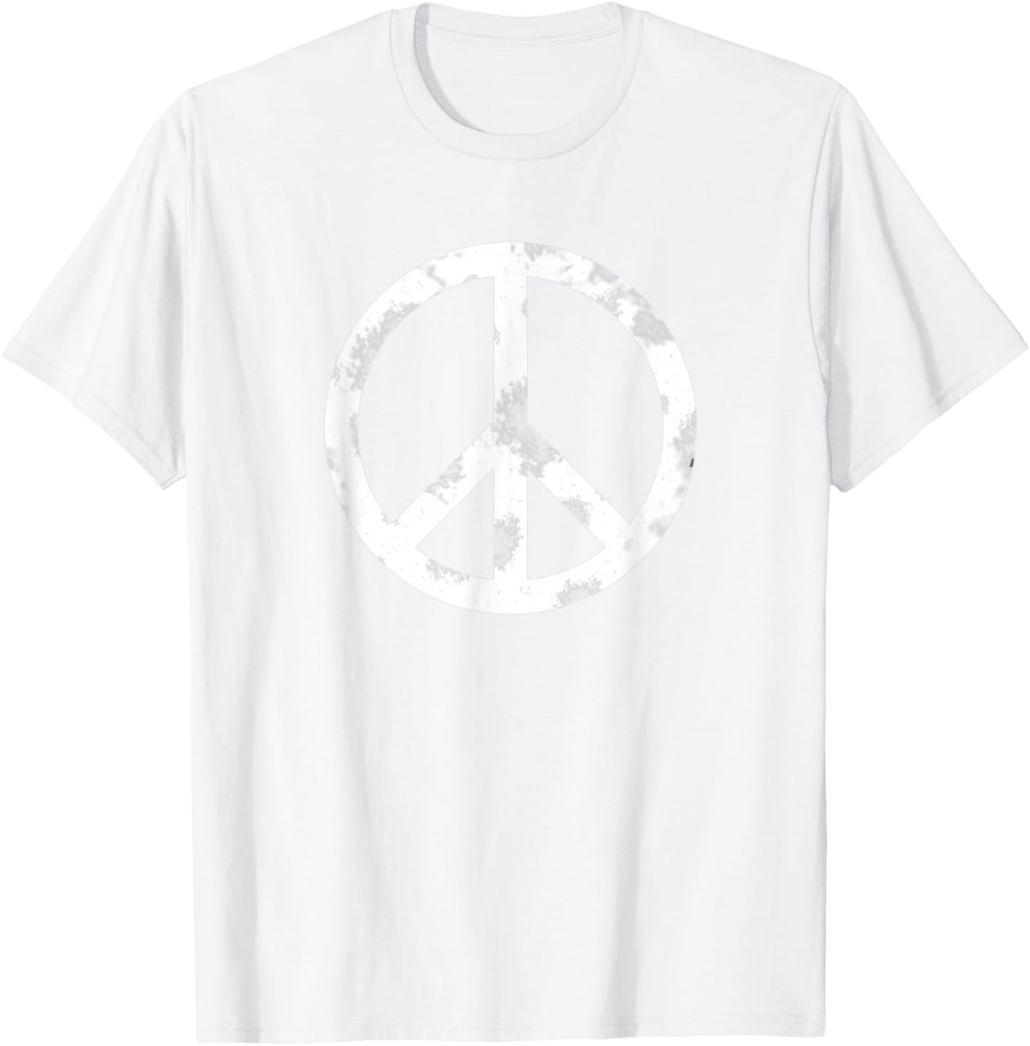 Distressed Hippie Peace Sign Cool Vintage Symbol Men Women T-Shirt - T-Shirt | White