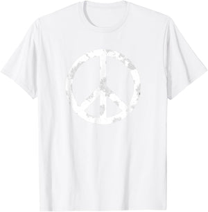 Distressed Hippie Peace Sign Cool Vintage Symbol Men Women T-Shirt - T-Shirt | White