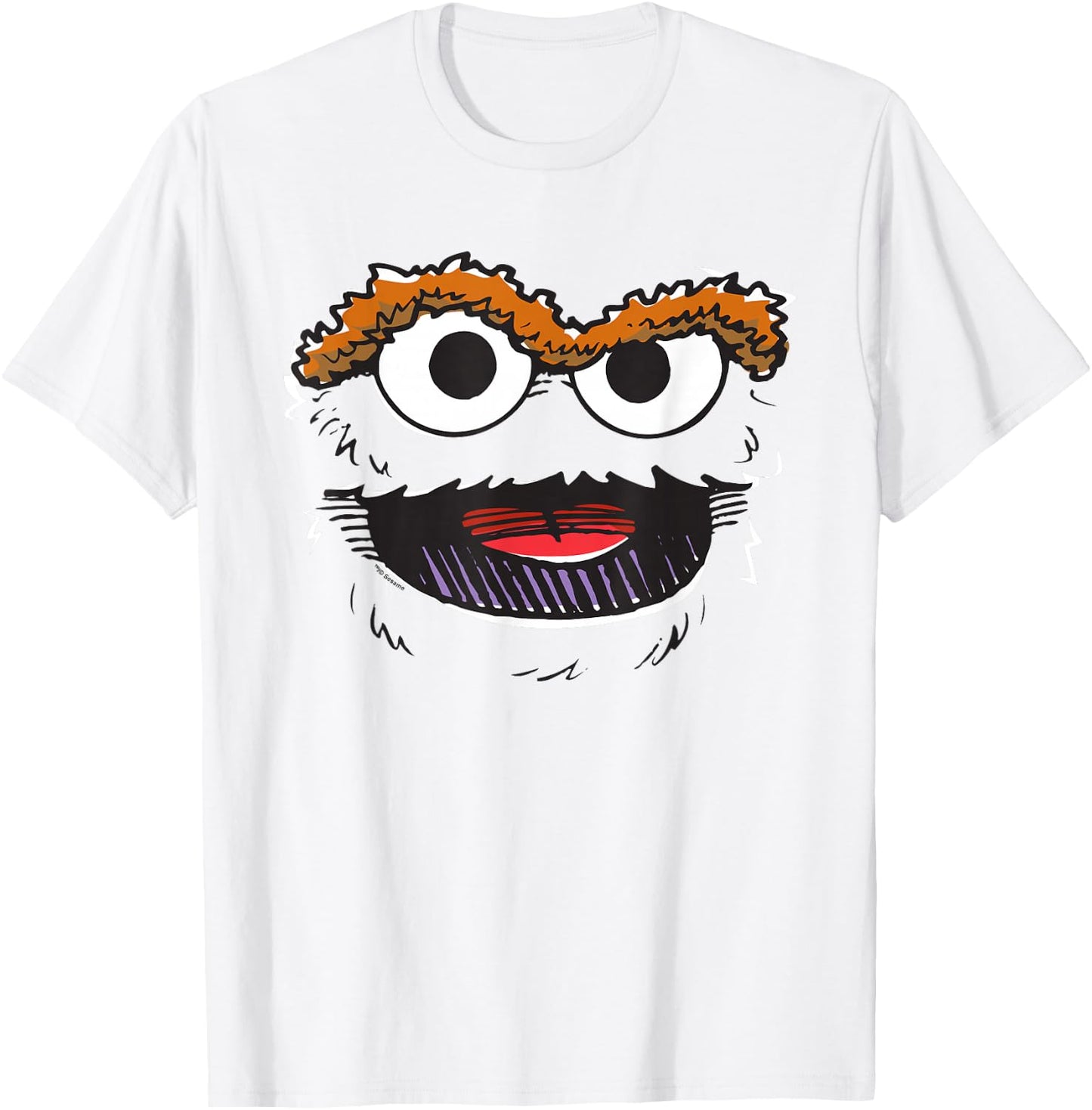 Sesame Street Oscar Retro Sketch Face Halloween Costume T-Shirt - T-Shirt | White