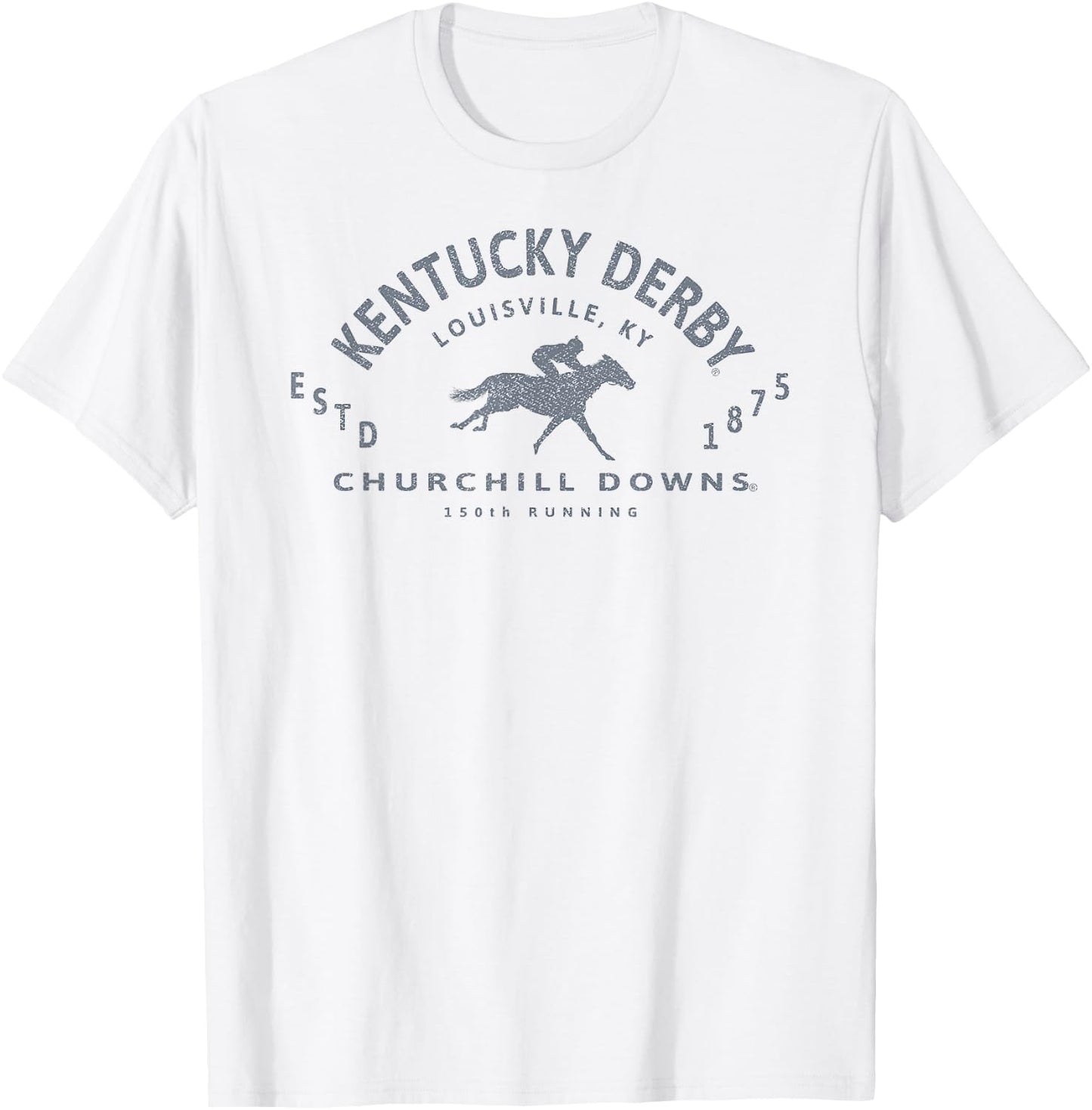 Officially Licensed Kentucky Derby 150th Running Retro Logo T-Shirt - T-Shirt | White