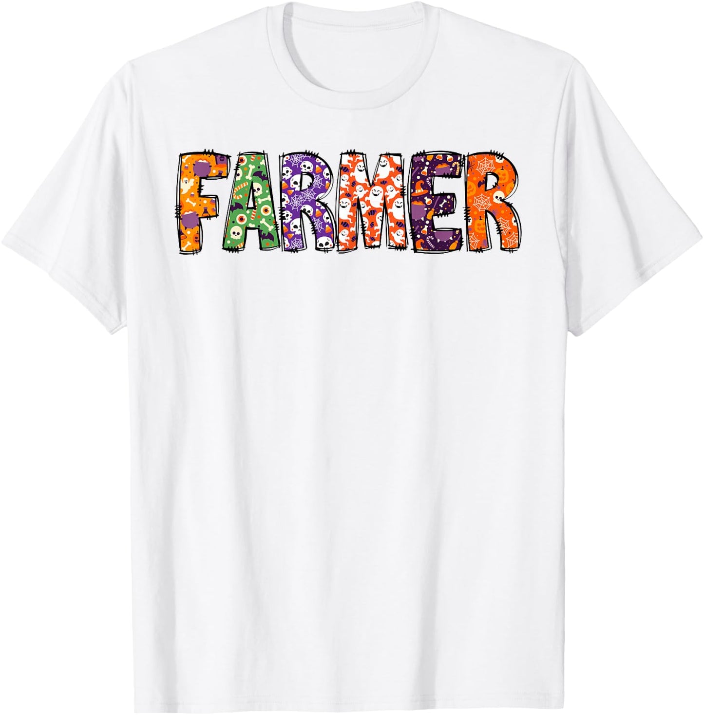 Funny Farmer Halloween Costumes Woman Matching T-Shirt - T-Shirt | White