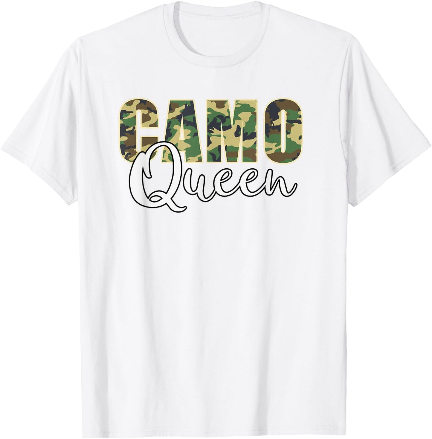 Camo Queen Orange Camouflage Women T-Shirt - T-Shirt | White