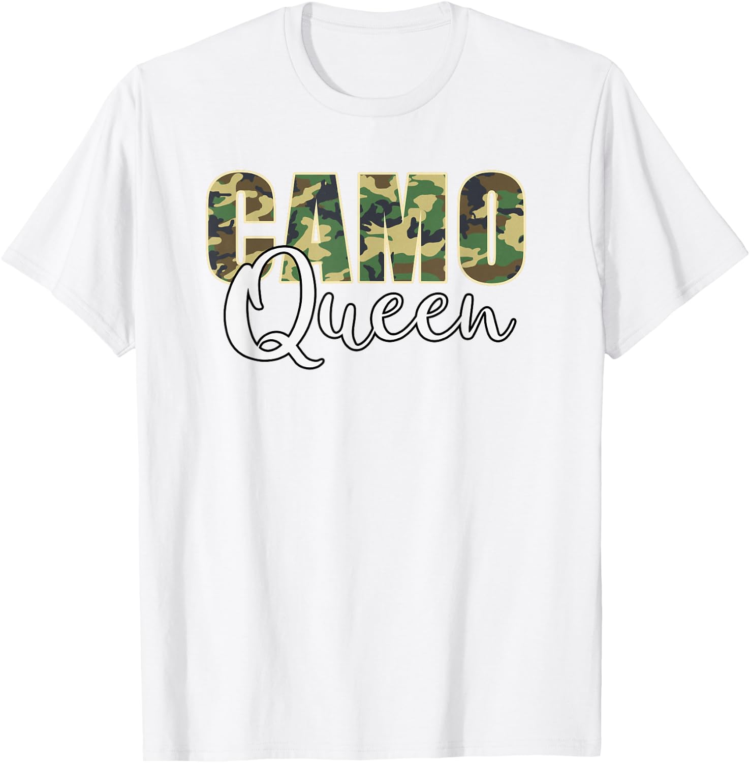 Camo Queen Orange Camouflage Women T-Shirt - T-Shirt | White
