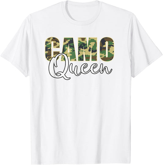 Camo Queen Orange Camouflage Women T-Shirt - T-Shirt | White