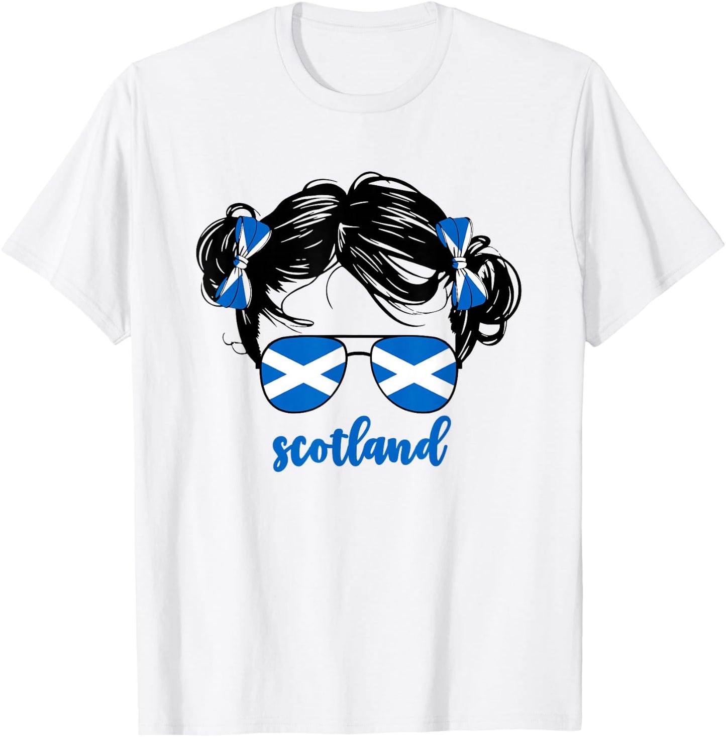 Cute Scottish Girl For Kids Scots Pride Scotland Flag Girls T-Shirt - T-Shirt | White