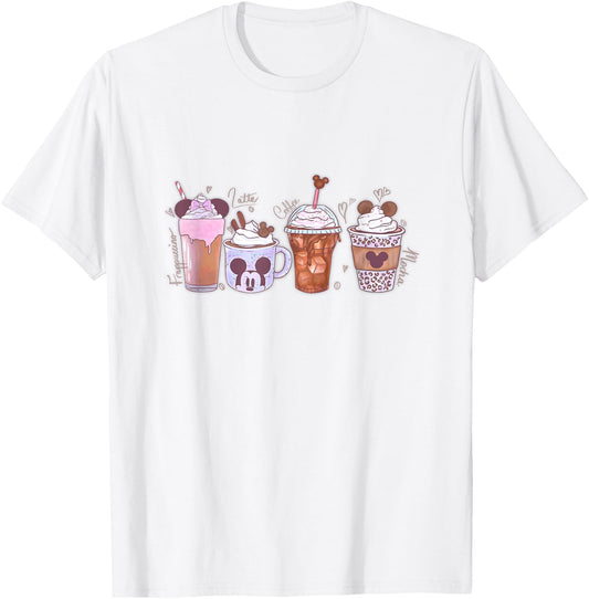 Disney Mickey And Friends Coffee Vibes Frozen Treats Logo T-Shirt - T-Shirt | White