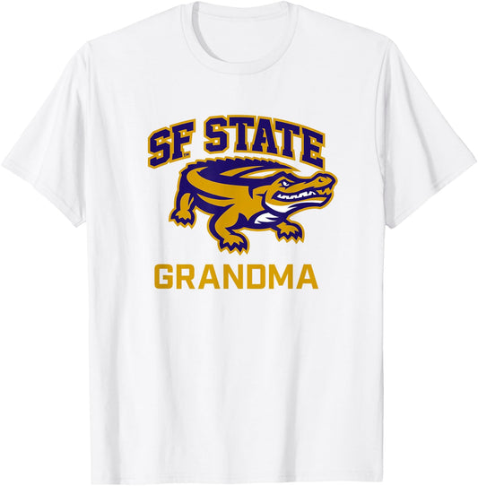 San Francisco State SFSU Gators Arched Grandma T-Shirt - T-Shirt | White