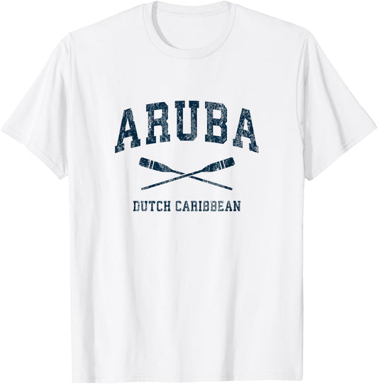 Aruba Vintage Nautical Paddles Sports Oars T-Shirt - T-Shirt | White