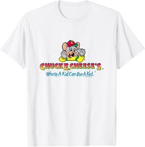 Chuck E. Cheese's Where A Kid Can Be A Kid Retro Logo T-Shirt - T-Shirt | White