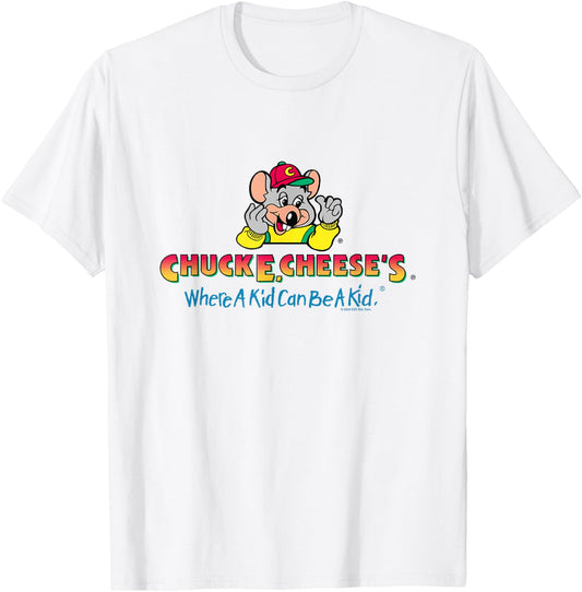 Chuck E. Cheese's Where A Kid Can Be A Kid Retro Logo T-Shirt - T-Shirt | White