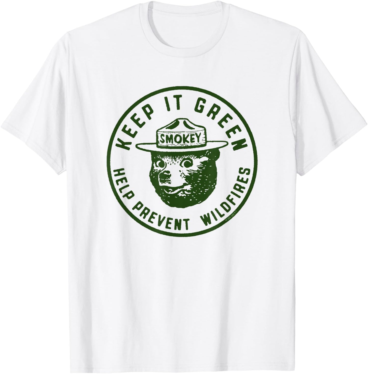 Keep It Green! Help Prevent Wildfires Vintage Smokey Bear T-Shirt - T-Shirt | White