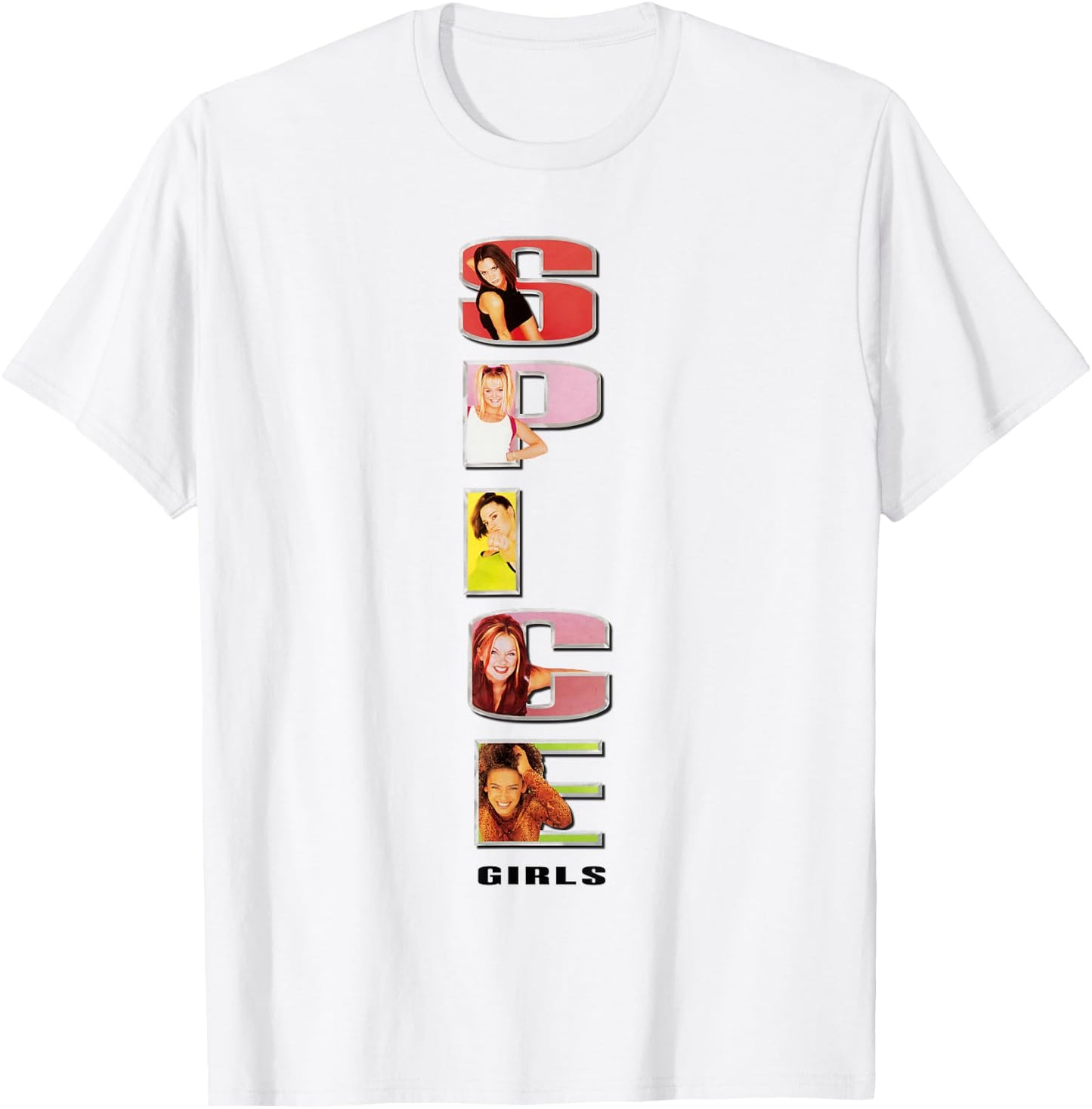 Official Spice Girls Stacked Logo T-Shirt - T-Shirt | White