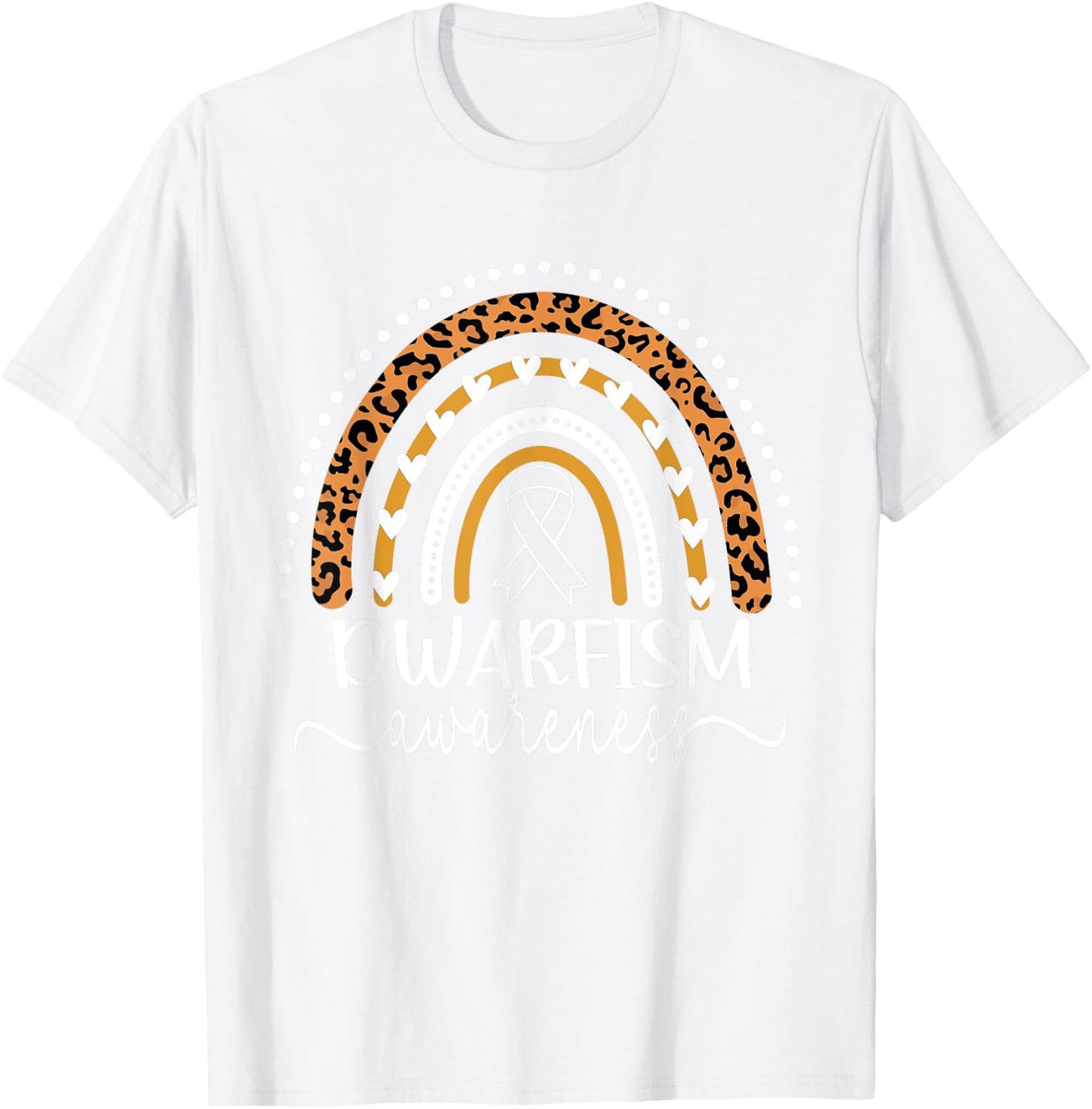 Wear Green Dwarfism Awareness Leopard Rainbow T-Shirt - T-Shirt | White